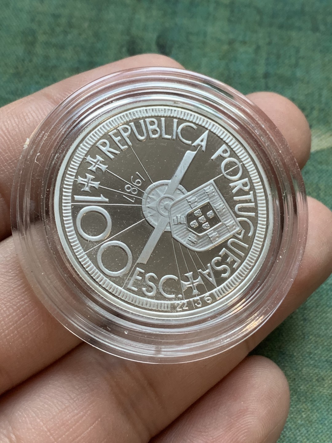 《竞宝斋》第77场-本周日，周一，周四3场拍卖（全场不限金额包邮） 原盒证书葡萄牙1988年帆船系列100埃斯库多 精制大银币 一流状态