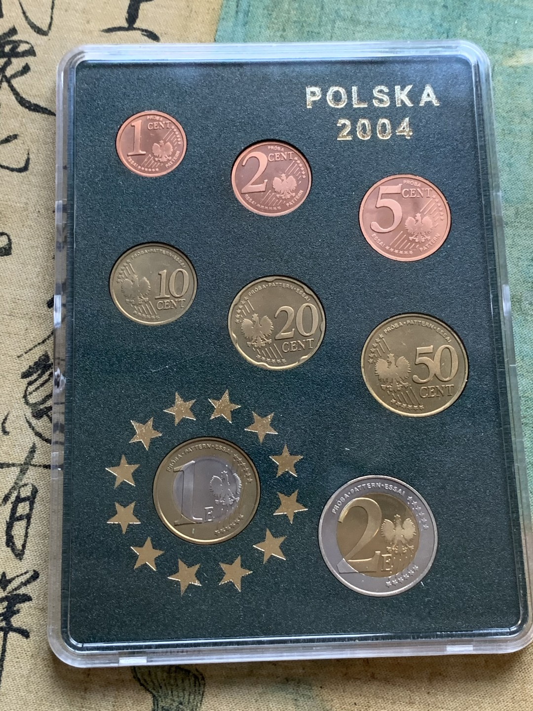 《竞宝斋》第77场-本周日，周一，周四3场拍卖（全场不限金额包邮） 卡装 波兰2004年 八枚套1分到2欧元 ESSAI厂试铸欧元套币