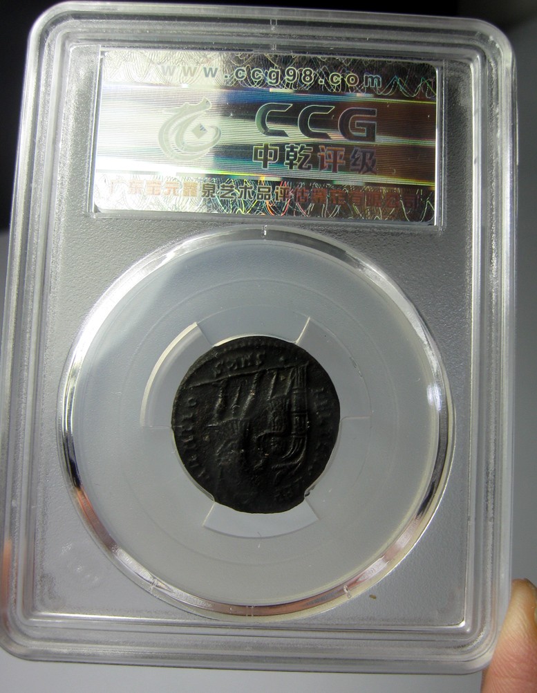古罗马铜币,君士坦斯,AE2大铜币,公元337-350,约21.9mm,4.6g,中乾评级XF45-R0146ix