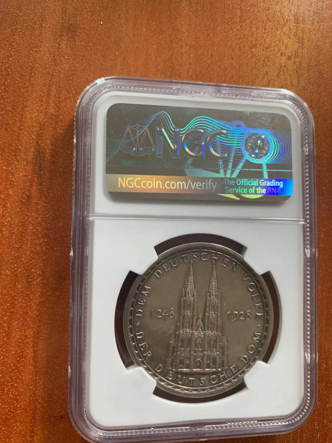 《竞宝斋》第77场-本周日，周一，周四3场拍卖（全场不限金额包邮） NGC MS62 德国 1928年 科隆大教堂 建成680周年纪念 银章