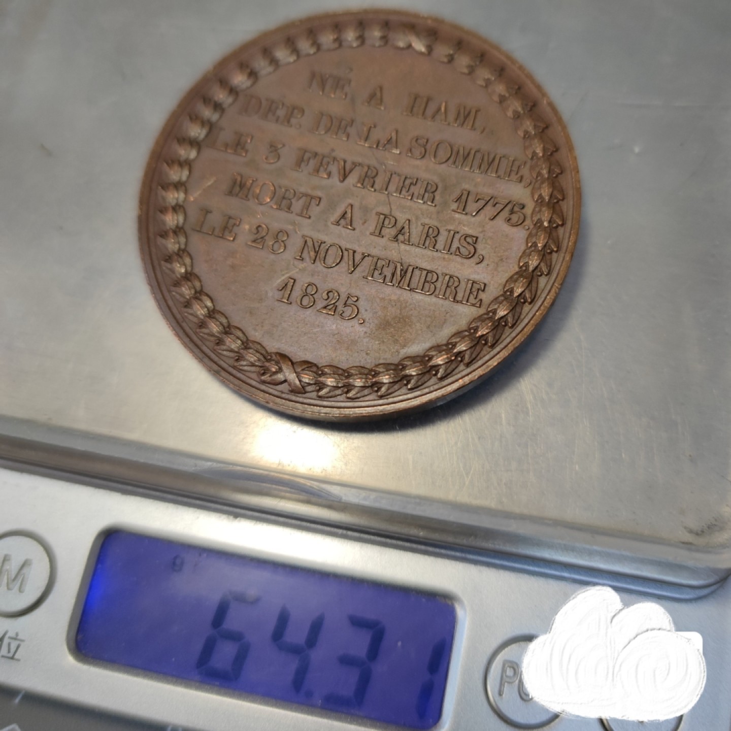 gush小明220727 法国人物大铜章艺术麦朵尔1825年