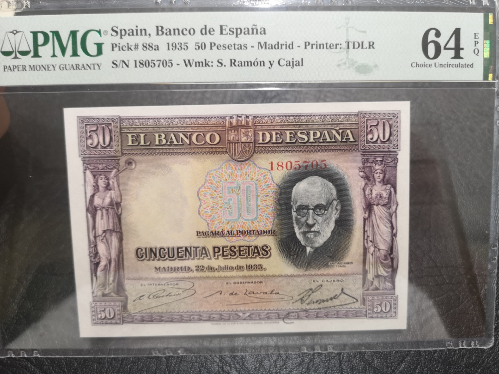 《外钞收藏家》第一百九十一期 1935年西班牙50比塞塔 PMG64E
