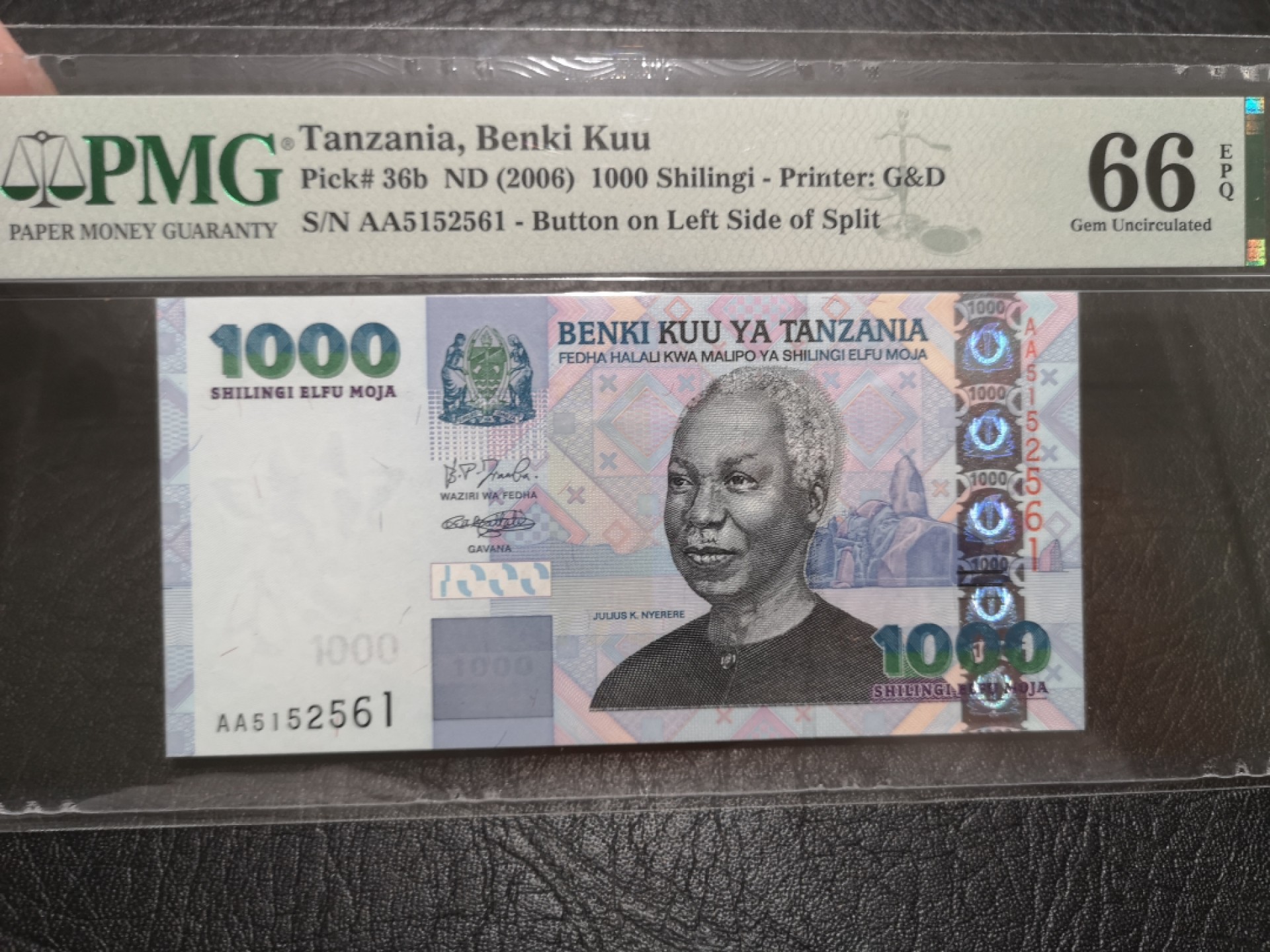 《外钞收藏家》第一百九十一期 2006年坦桑尼亚1000 PMG66 AA冠 无47