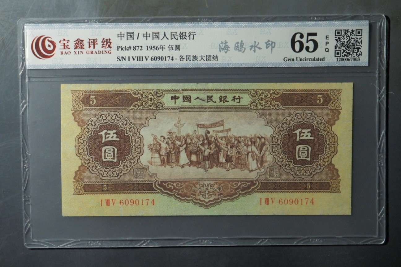 北极狼藏苑社第29期·第二套人民币专场 0204-第二套人民币·185-6090174·黄伍元海鸥水印·宝鑫65EPQ