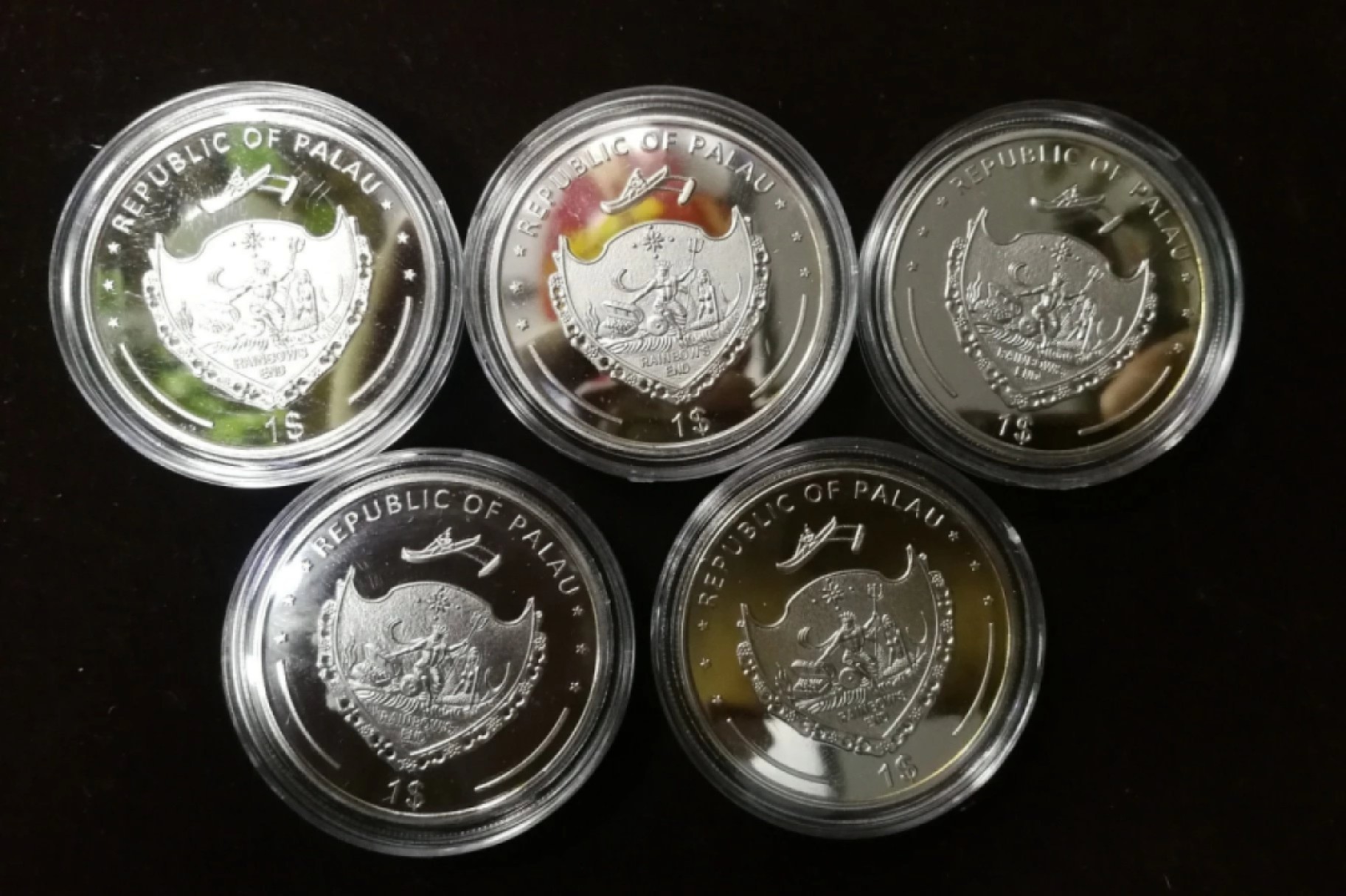 北京马甸外国钱币专卖微拍第八十一期，非贵金属流通币，纪念币专场，陆续上新，欢迎关注 2011年帕劳海洋动物彩色纪念币5枚全套