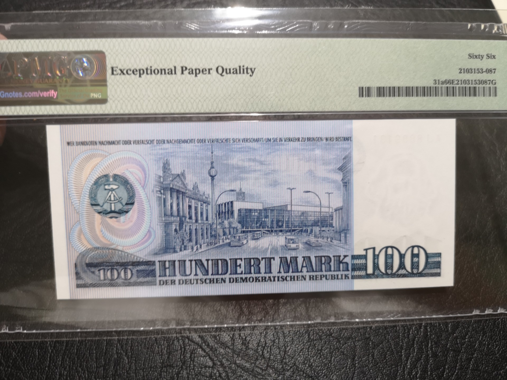 《外钞收藏家》第一百九十一期 1975年德国100马克 PMG66 无47