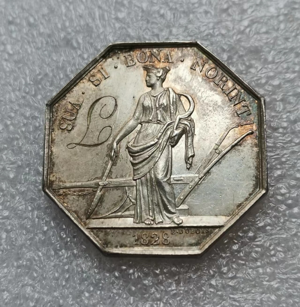 瓶子🏺JETON专场拍卖会 1828年法国农业女神JETON银质八角（签名版）