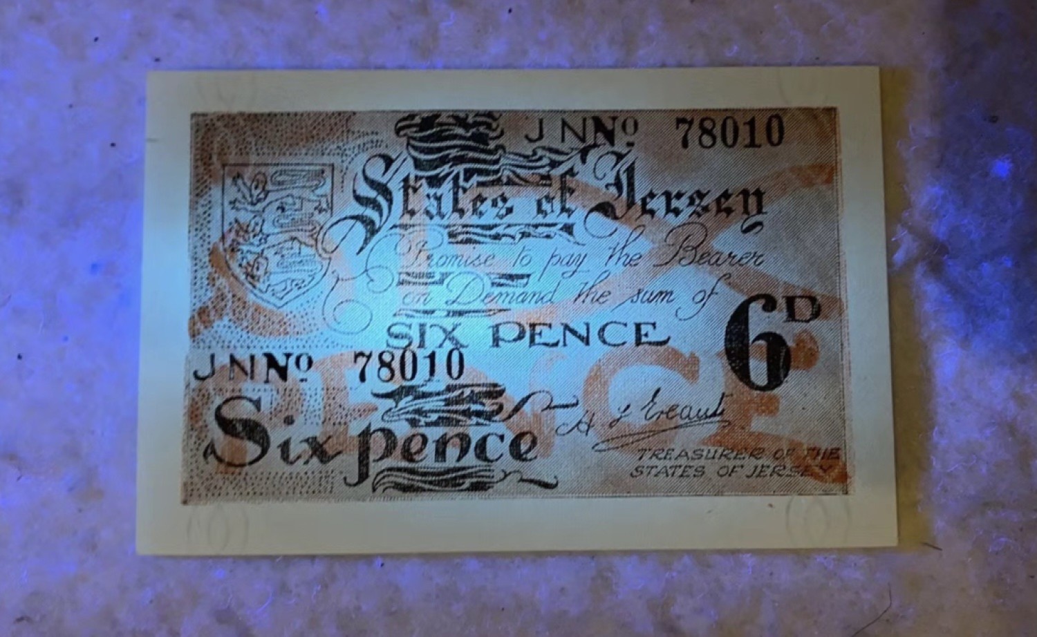 收藏联盟Quantum Auction 第180期拍卖 今晚七点开拍 泽西岛1941年6便士 品相AU 非常稀少 有水印