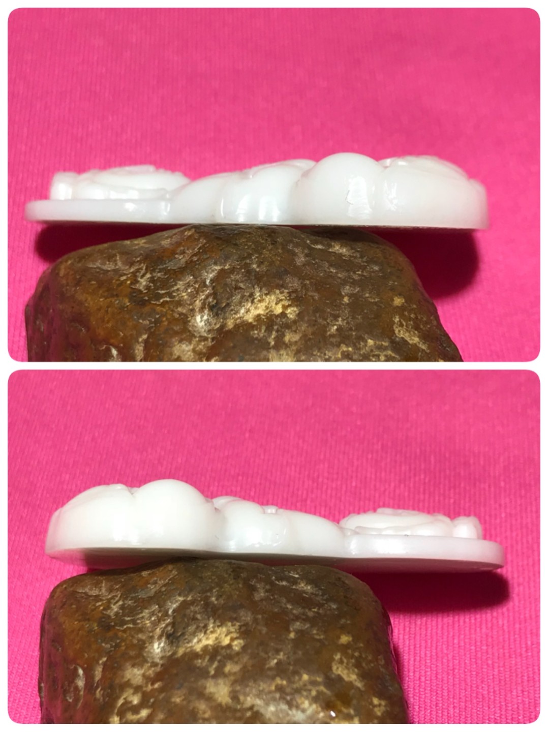 深海奶白高玉化贝化玉雕刻观音菩萨一尊，
