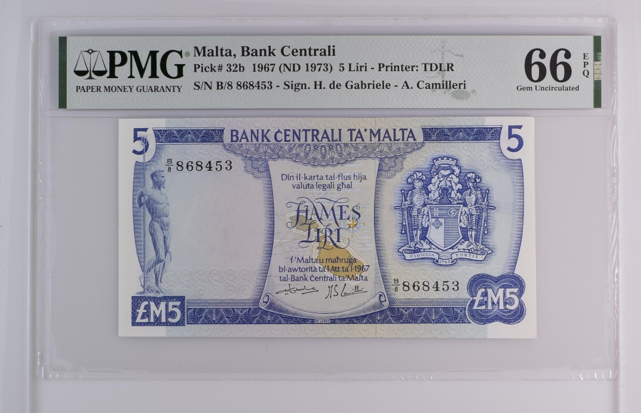 收藏联盟Quantum Auction 第180期拍卖 今晚七点开拍 马耳他1967年5里拉 PMG66 稀少b版冠军分 德纳罗彩背