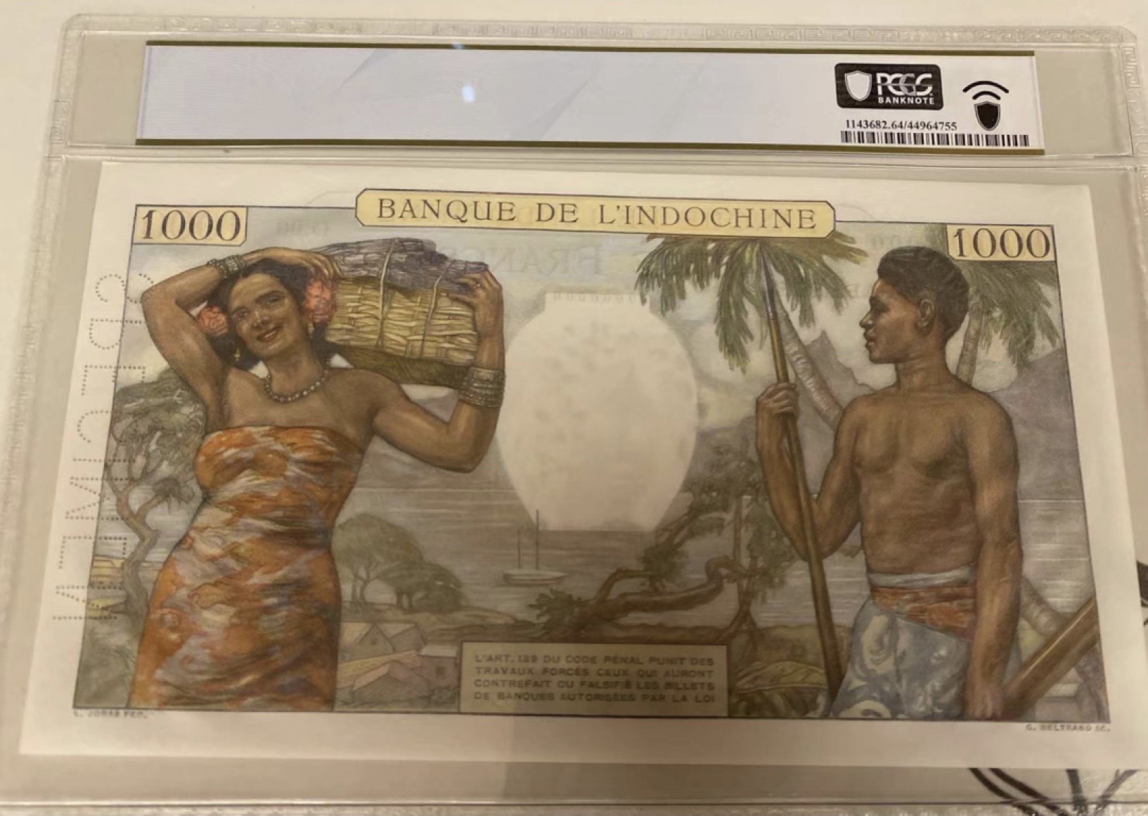 收藏联盟Quantum Auction 第180期拍卖 今晚七点开拍 大溪地1940-1957年1000法郎 PCGS64PPQ 样票 十分稀少