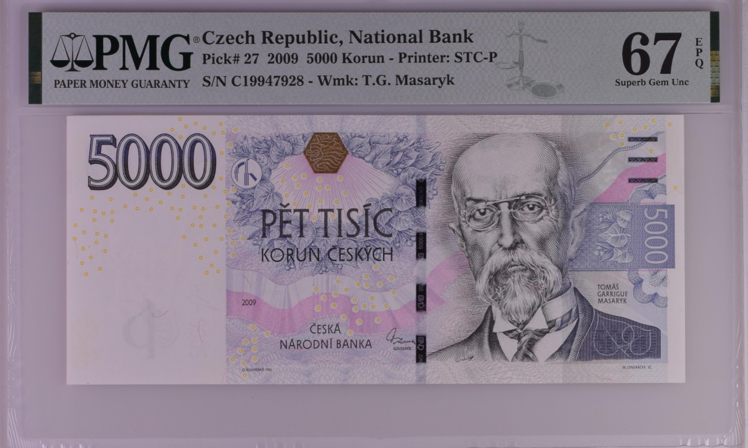 收藏联盟Quantum Auction 第180期拍卖 今晚七点开拍 捷克2009年5000克朗 PMG67