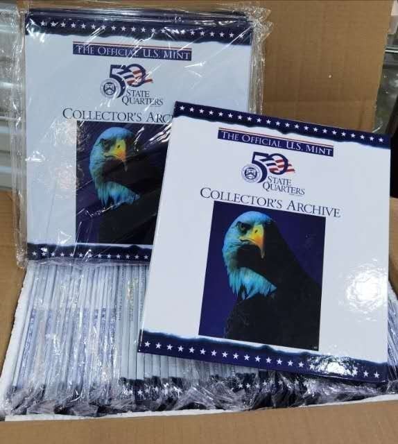 北京马甸外国钱币专卖微拍第八十一期，非贵金属流通币，纪念币专场，陆续上新，欢迎关注 美国50纪念币空册10本 ，中拍包邮