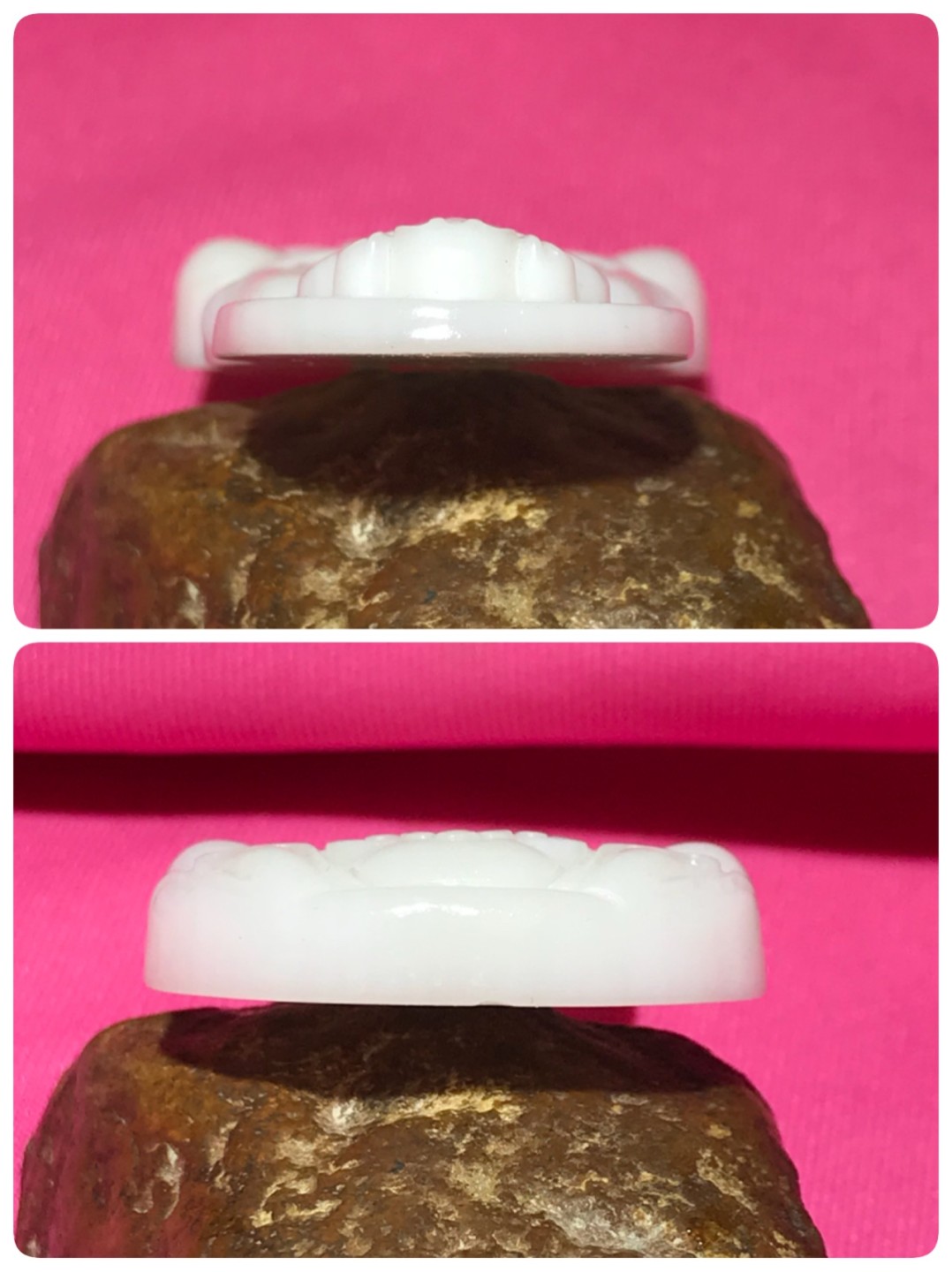 深海奶白高玉化贝化玉雕刻观音菩萨一尊，