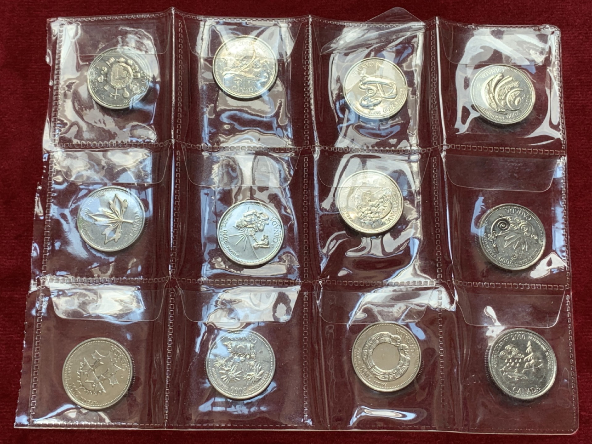 《竞宝斋》第79场-本周日，周一，周四3场拍卖（全场不限金额包邮） 加拿大 2000年 25分 纪念币 12枚一组