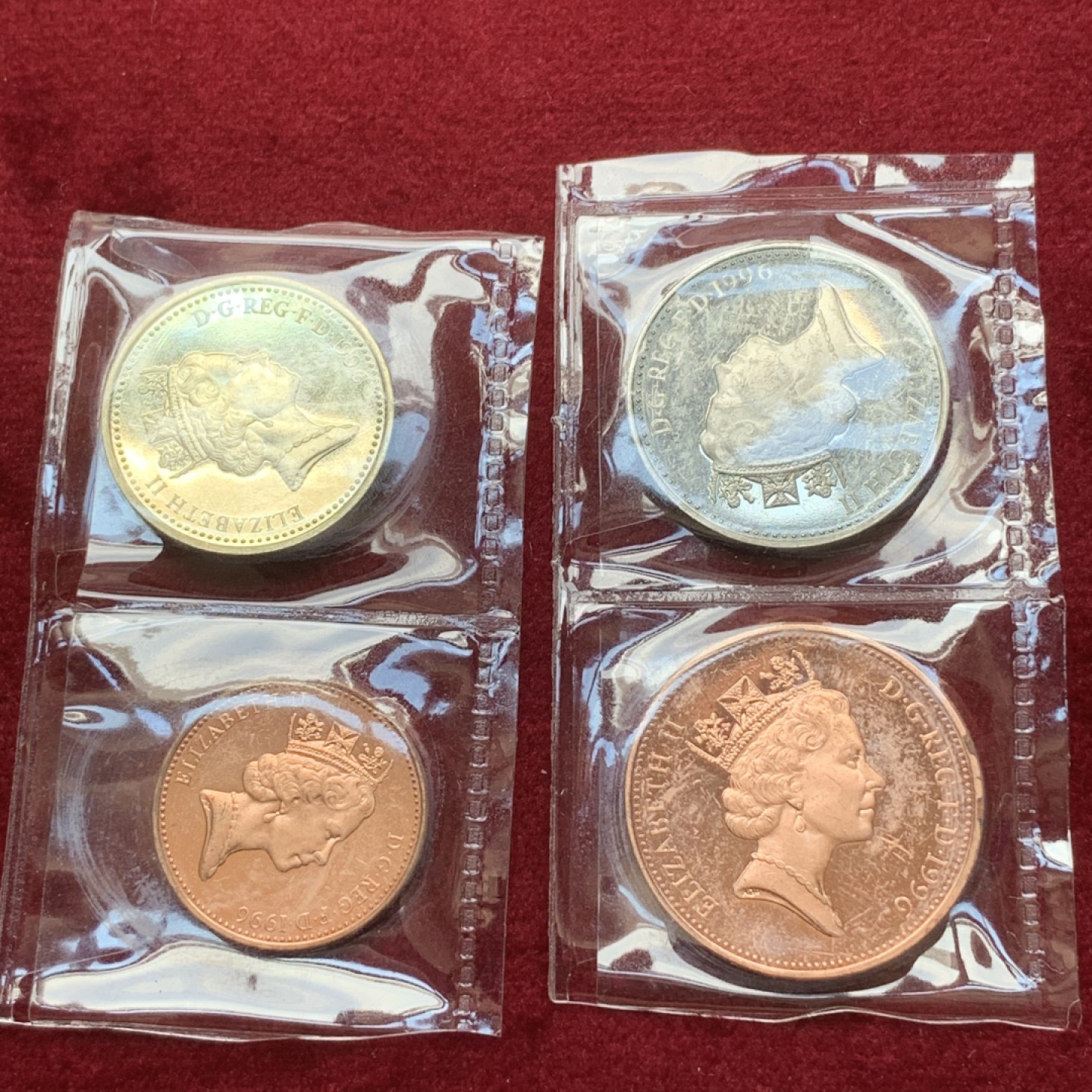 《竞宝斋》第79场-本周日，周一，周四3场拍卖（全场不限金额包邮） 英国 1996年 精制币 4枚一组