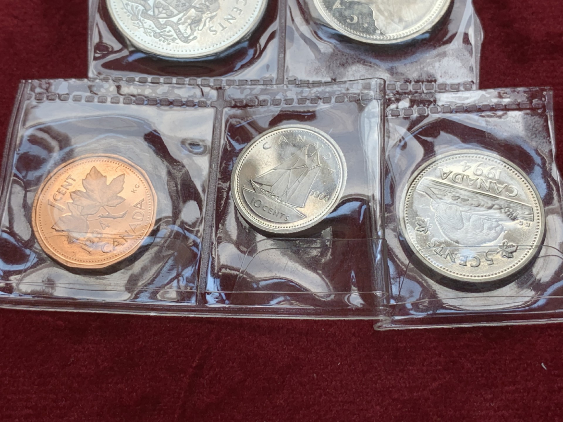 《竞宝斋》第79场-本周日，周一，周四3场拍卖（全场不限金额包邮） 加拿大 1994年 精制币 5枚一组