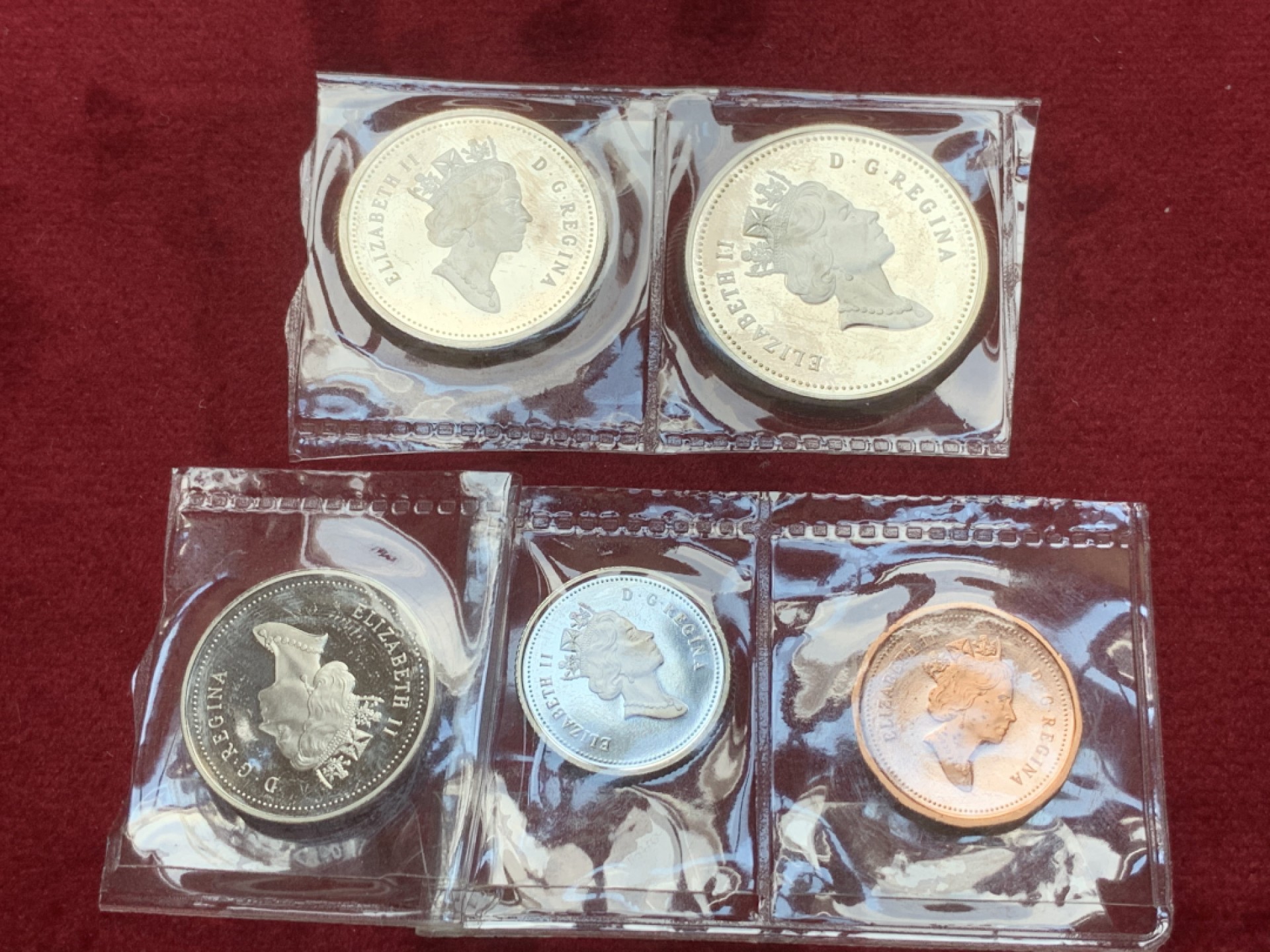 《竞宝斋》第79场-本周日，周一，周四3场拍卖（全场不限金额包邮） 加拿大 1994年 精制币 5枚一组