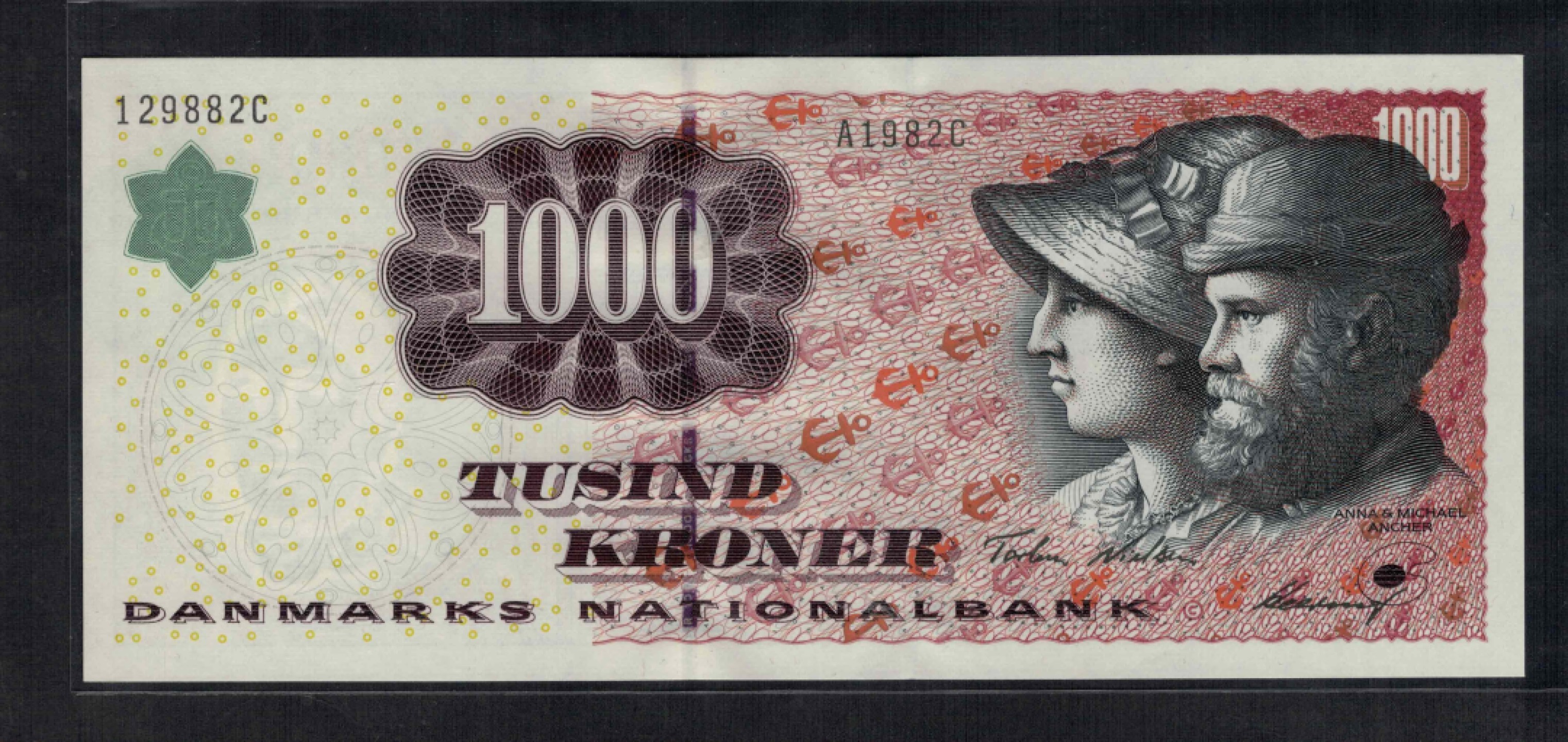 丹麦1000克朗 1998年 无47 欧洲纸币 实物图 UNC