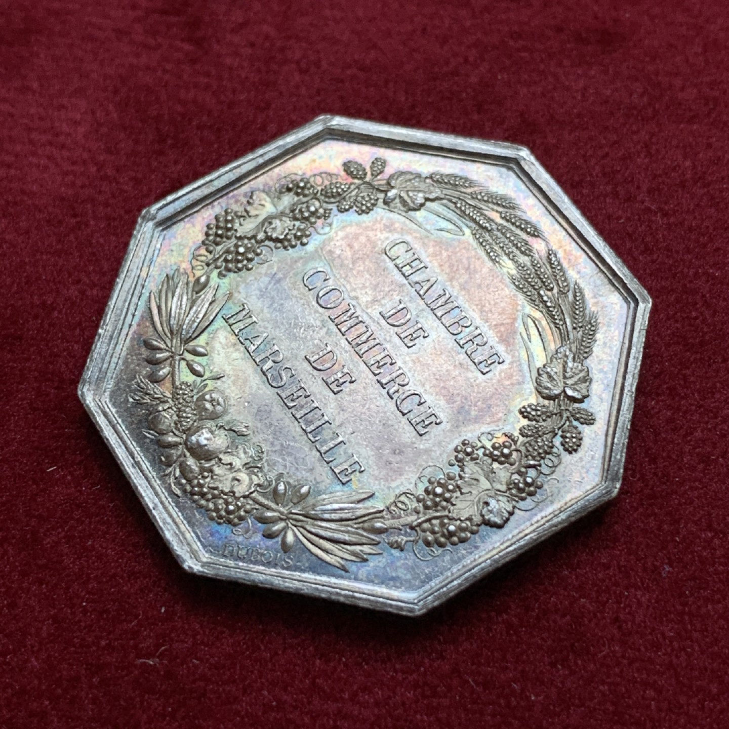 《竞宝斋》第79场-本周日，周一，周四3场拍卖（全场不限金额包邮） 法国1831年菲利普一世 马赛商会 高浮雕 银制JETON代用币 深彩包浆 可以送评 对角37.5mm 重18.9克