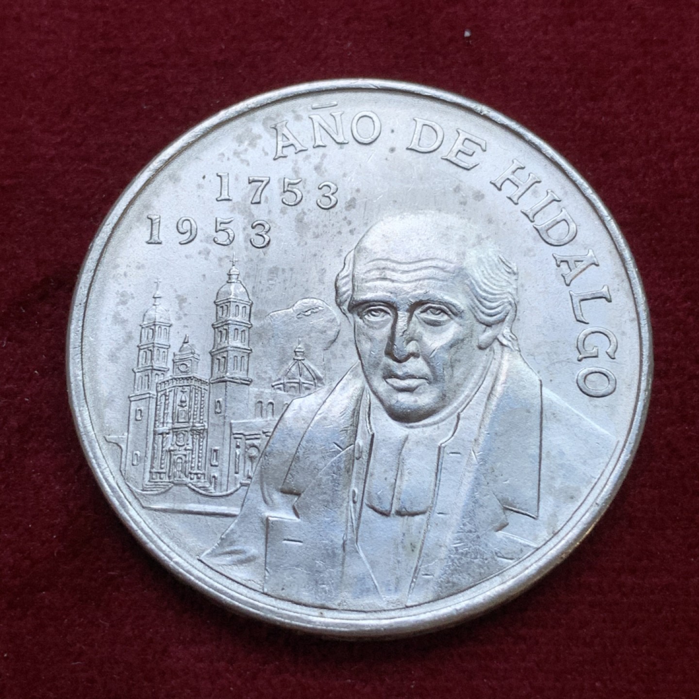 《竞宝斋》第79场-本周日，周一，周四3场拍卖（全场不限金额包邮） 墨西哥1953年 希达尔诞辰纪念 5比索 大银币 原光好品