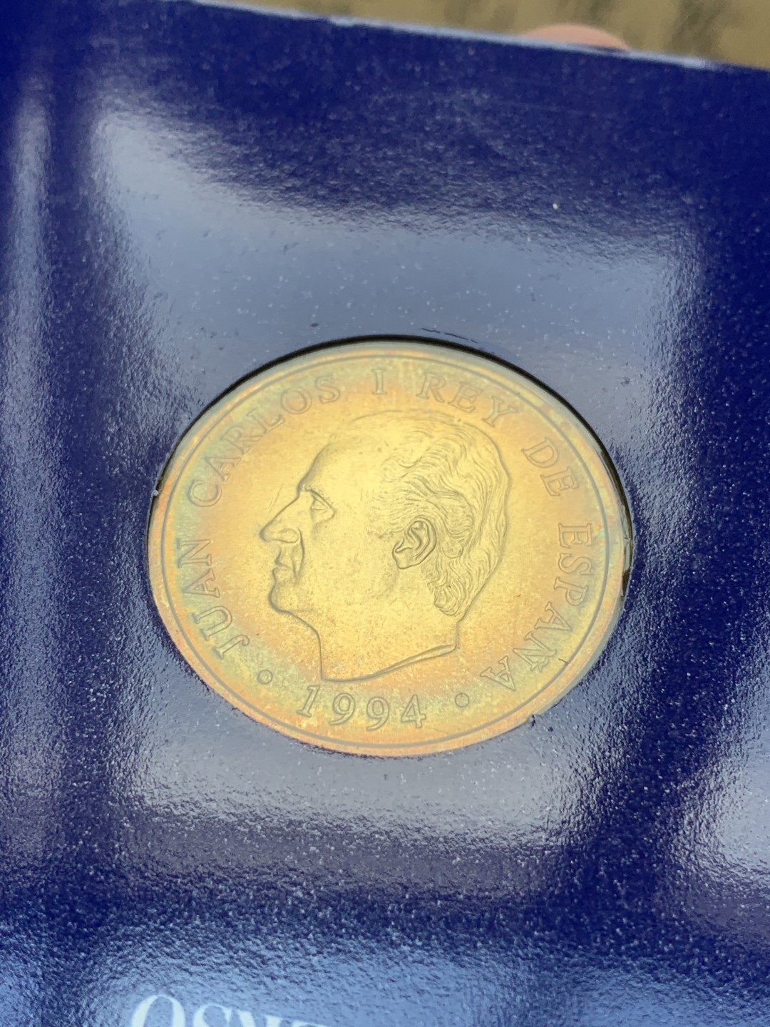 《竞宝斋》第79场-本周日，周一，周四3场拍卖（全场不限金额包邮） 卡装 西班牙1994年 中央银行五十周年纪念 2000比塞塔 大银币 环彩氧化包浆