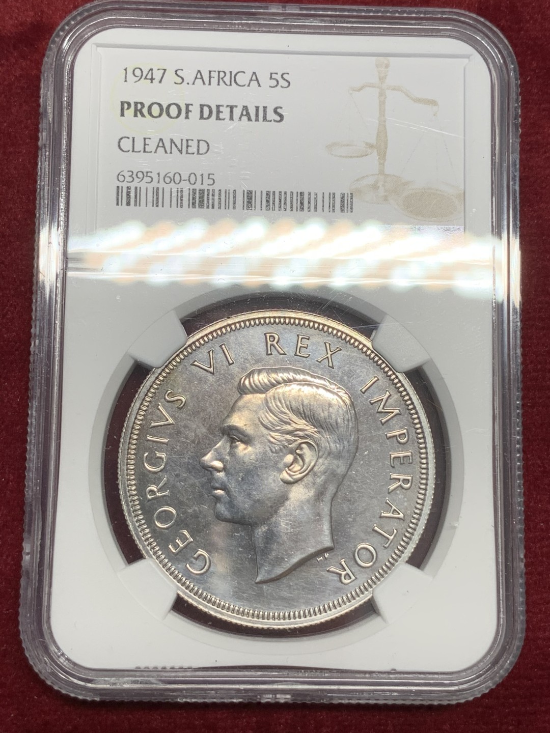 《竞宝斋》第79场-本周日，周一，周四3场拍卖（全场不限金额包邮） NGC-PROOF 南非 1947年 乔六 5先令大银币 精制币 这枚没给分真想不到
