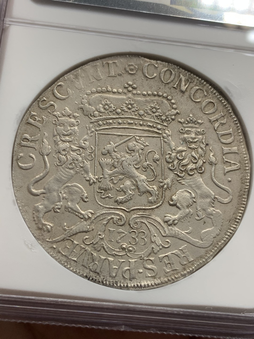 《竞宝斋》第79场-本周日，周一，周四3场拍卖（全场不限金额包邮） NGC-AU 荷兰1733年 上艾瑟尔厂造 1杜卡特大马剑 细节很好 稀少厂名 沉船币没给分