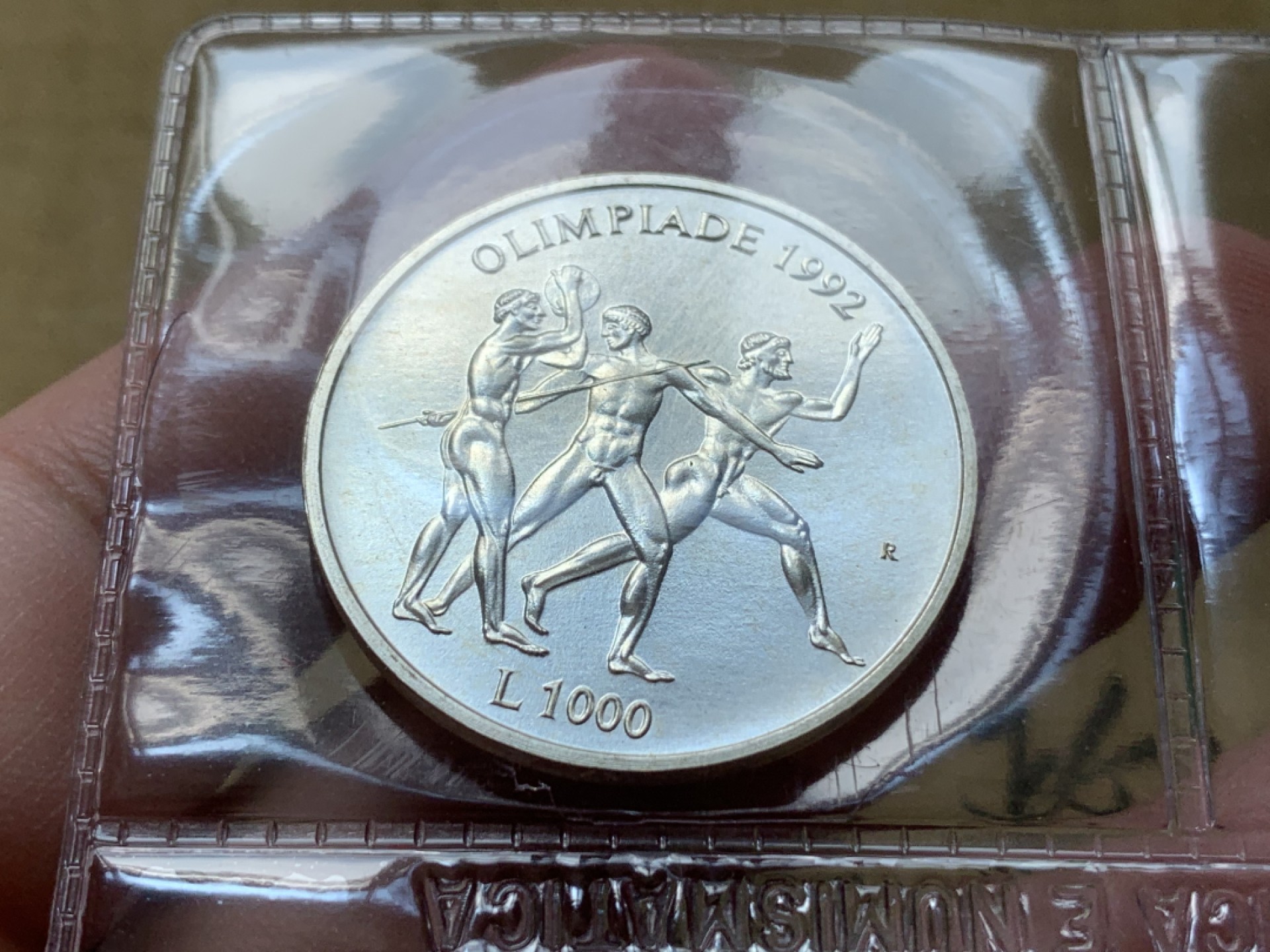 《竞宝斋》第79场-本周日，周一，周四3场拍卖（全场不限金额包邮） 原盒证书 圣马力诺 1992年 奥林匹克纪念 500和1000里拉 银币