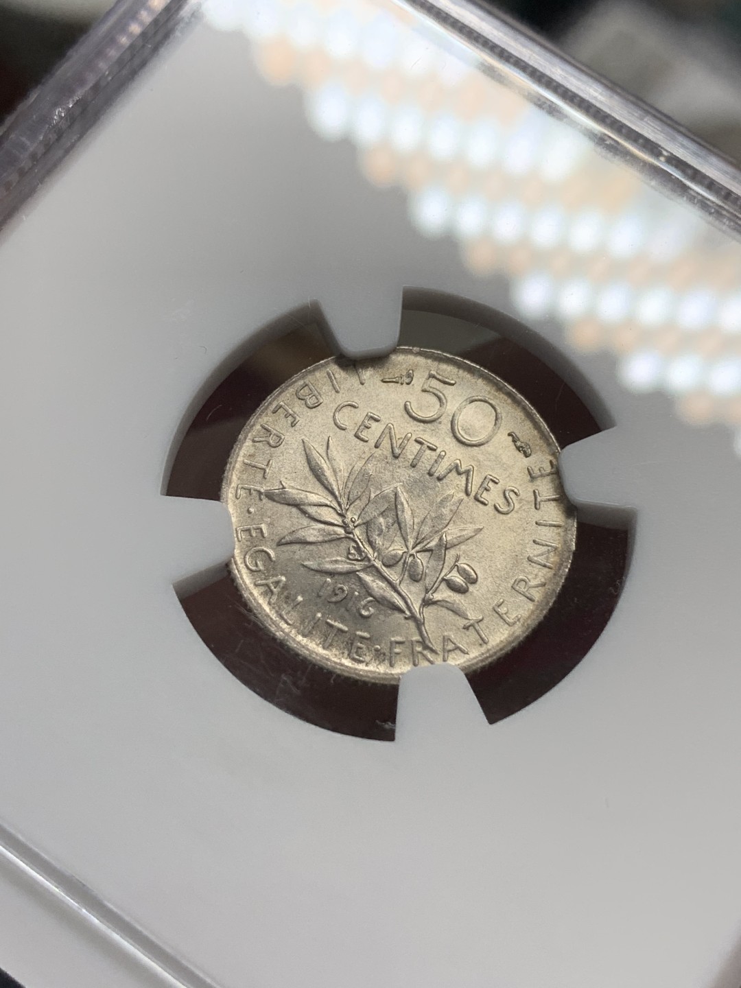 《竞宝斋》第79场-本周日，周一，周四3场拍卖（全场不限金额包邮） NGC-MS64 法国 1916年 播种女神 50分银币 顶级品相 终身收藏