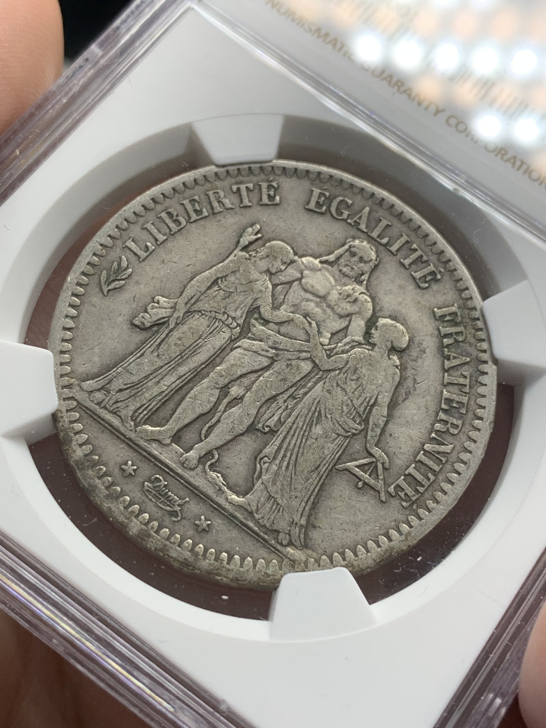 《竞宝斋》第79场-本周日，周一，周四3场拍卖（全场不限金额包邮） NGC-XF45 法国 1849-A年 第二共和大力神5法郎 大银币 原味好品 出分难得