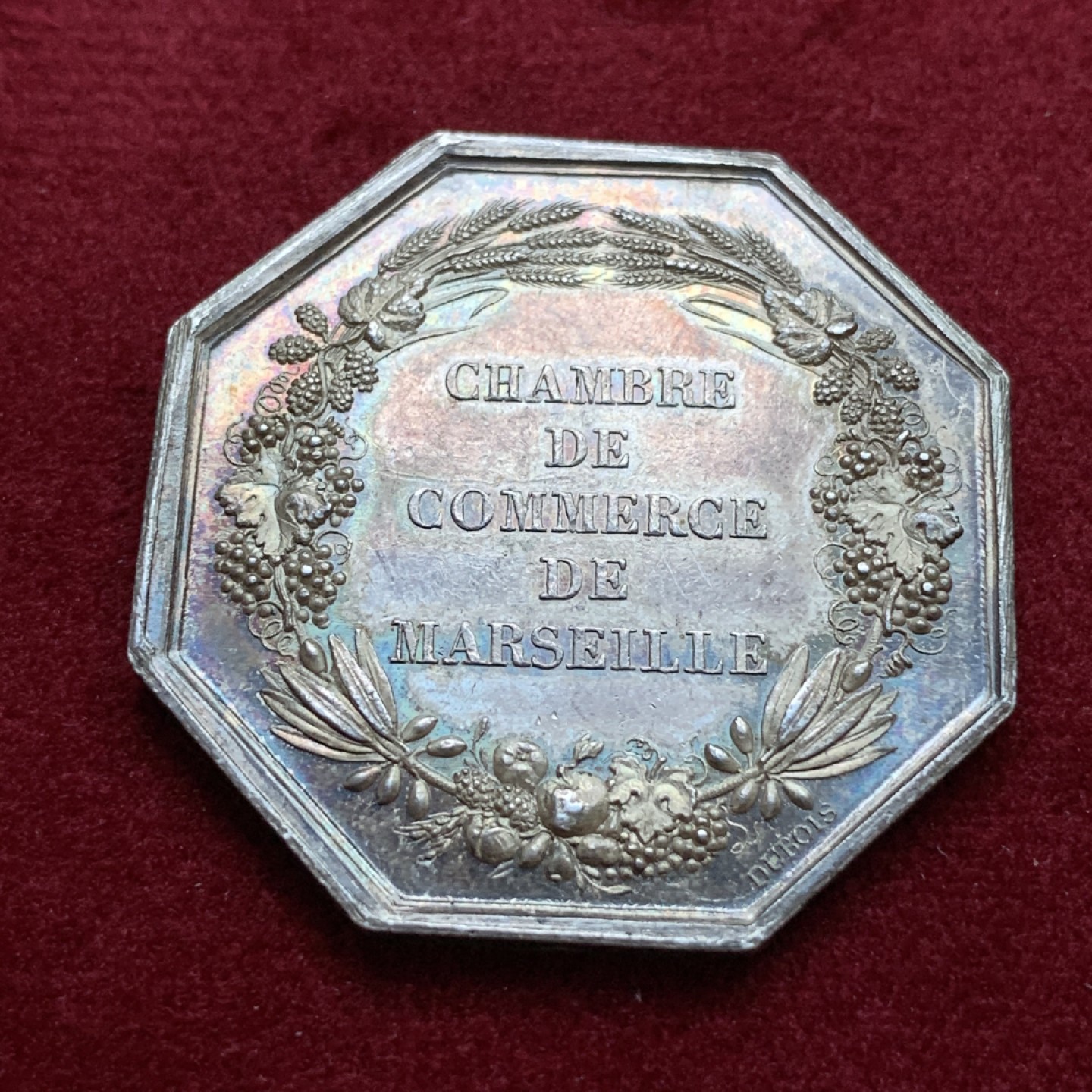 《竞宝斋》第79场-本周日，周一，周四3场拍卖（全场不限金额包邮） 法国1831年菲利普一世 马赛商会 高浮雕 银制JETON代用币 深彩包浆 可以送评 对角37.5mm 重18.9克