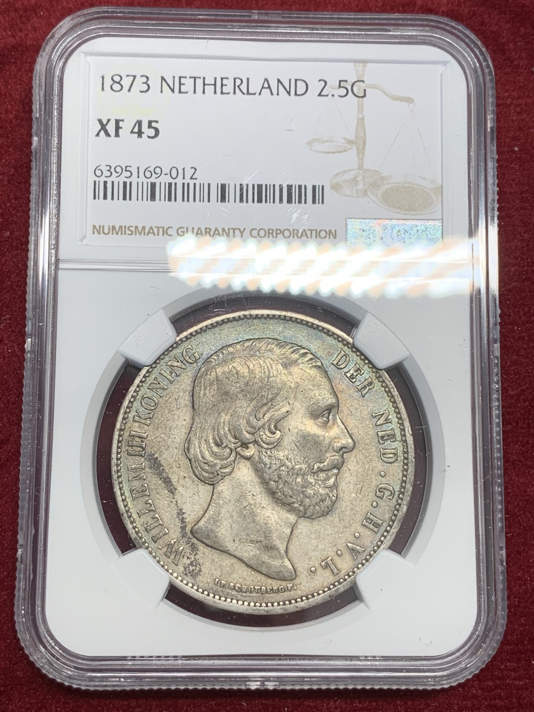 《竞宝斋》第79场-本周日，周一，周四3场拍卖（全场不限金额包邮） NGC-XF45 荷兰 1873年 威廉三世 2.5盾 大银币 一流的味道 细节也漂亮 更高分只有11枚