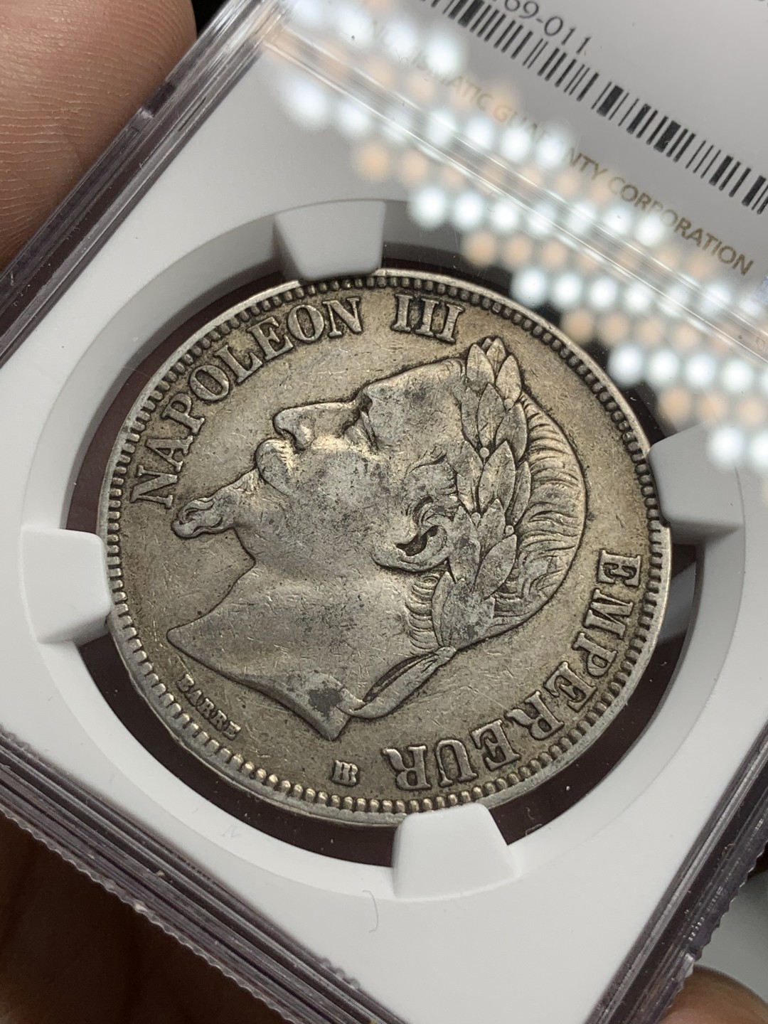 《竞宝斋》第79场-本周日，周一，周四3场拍卖（全场不限金额包邮） NGC-XF40 法国 1868BB年 拿破仑三世 5法郎大银币 原味好品