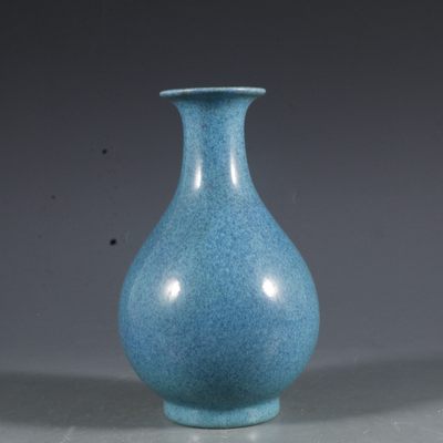 清 炉钧釉玉壶春瓶尺寸：高17cm口径5.3cm - 清 炉钧釉玉壶春瓶尺寸：高17cm口径5.3cm