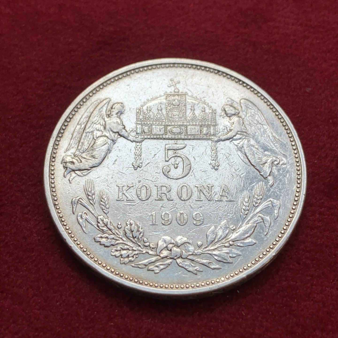 《竞宝斋》第79场-本周日，周一，周四3场拍卖（全场不限金额包邮） 匈牙利1909年 天使5克朗 大银币 好品