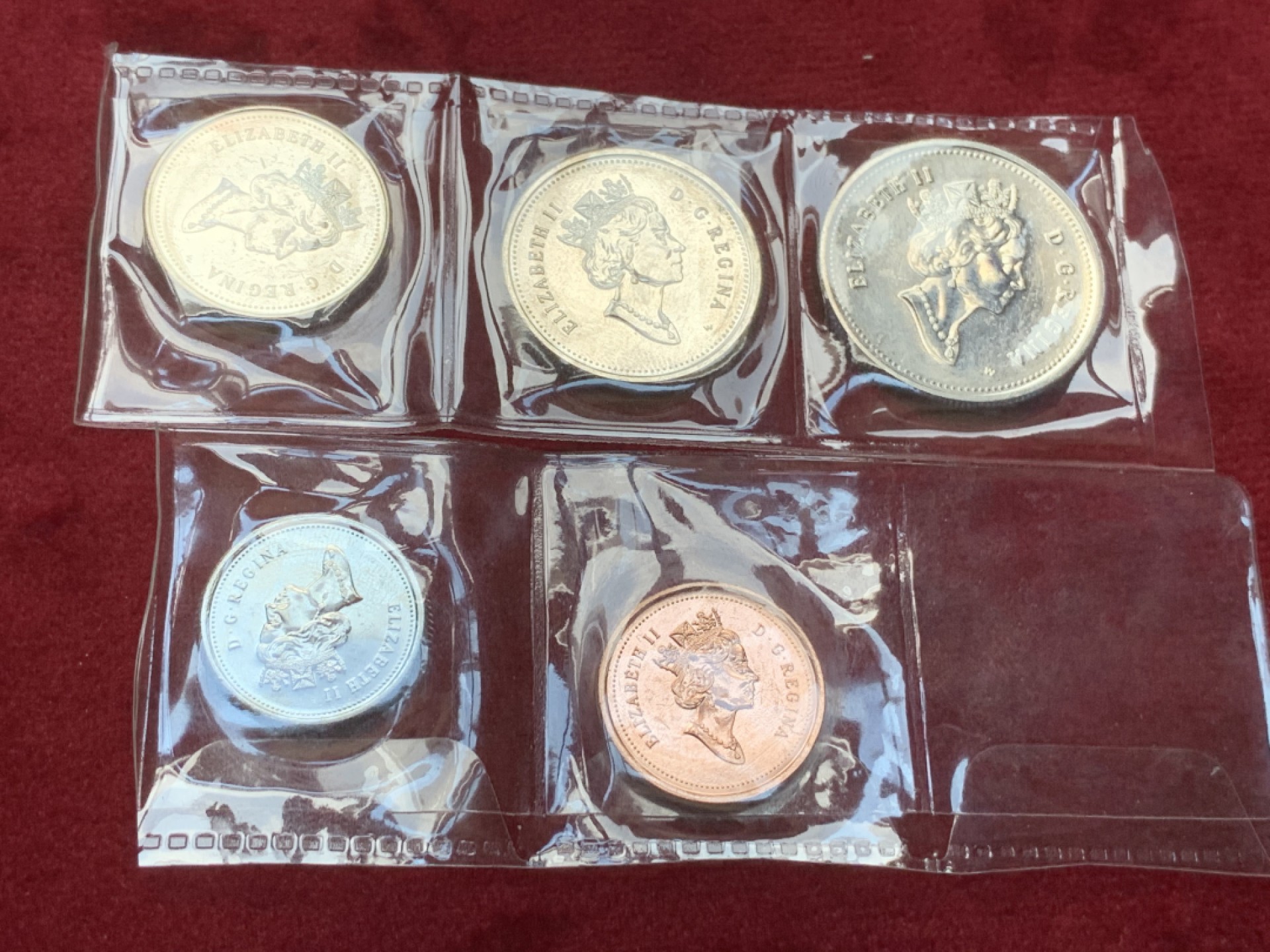 《竞宝斋》第79场-本周日，周一，周四3场拍卖（全场不限金额包邮） 加拿大 2000年 套币 5枚一组