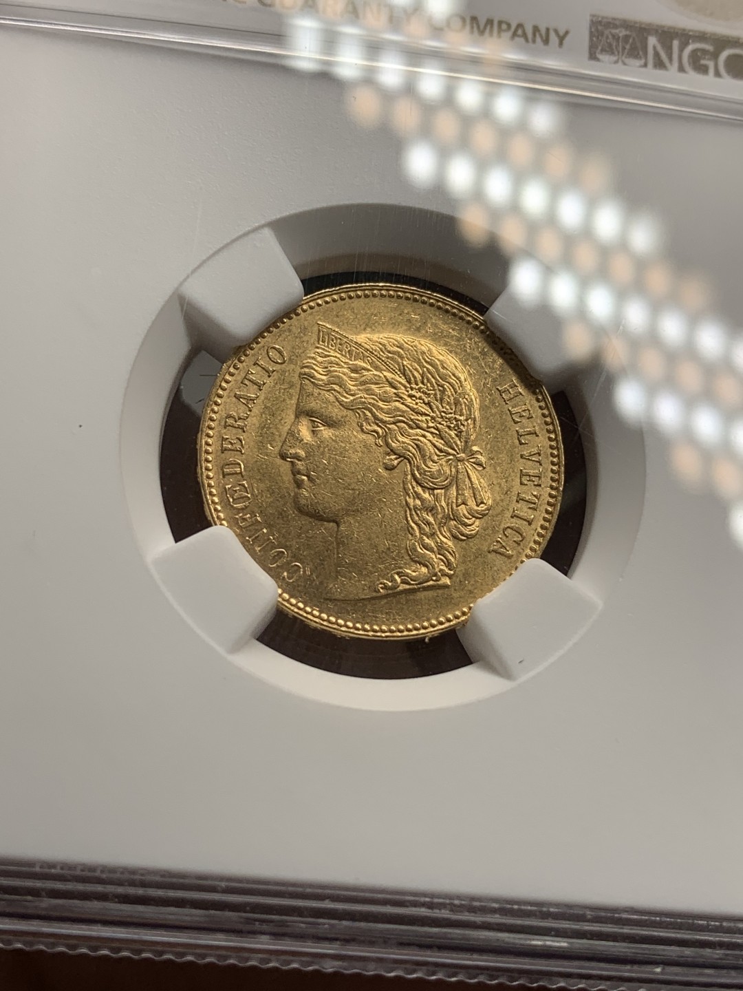 《竞宝斋》第79场-本周日，周一，周四3场拍卖（全场不限金额包邮） NGC-MS62 瑞士 1896年 早期自由女神头像 20法郎金币 早期高分 稀少