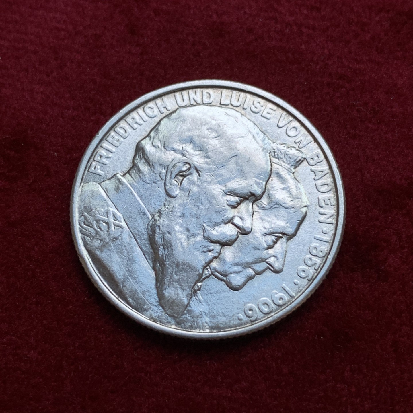 《竞宝斋》第79场-本周日，周一，周四3场拍卖（全场不限金额包邮） 德国巴登 1906年 金婚纪念 2马克银币 带光好品