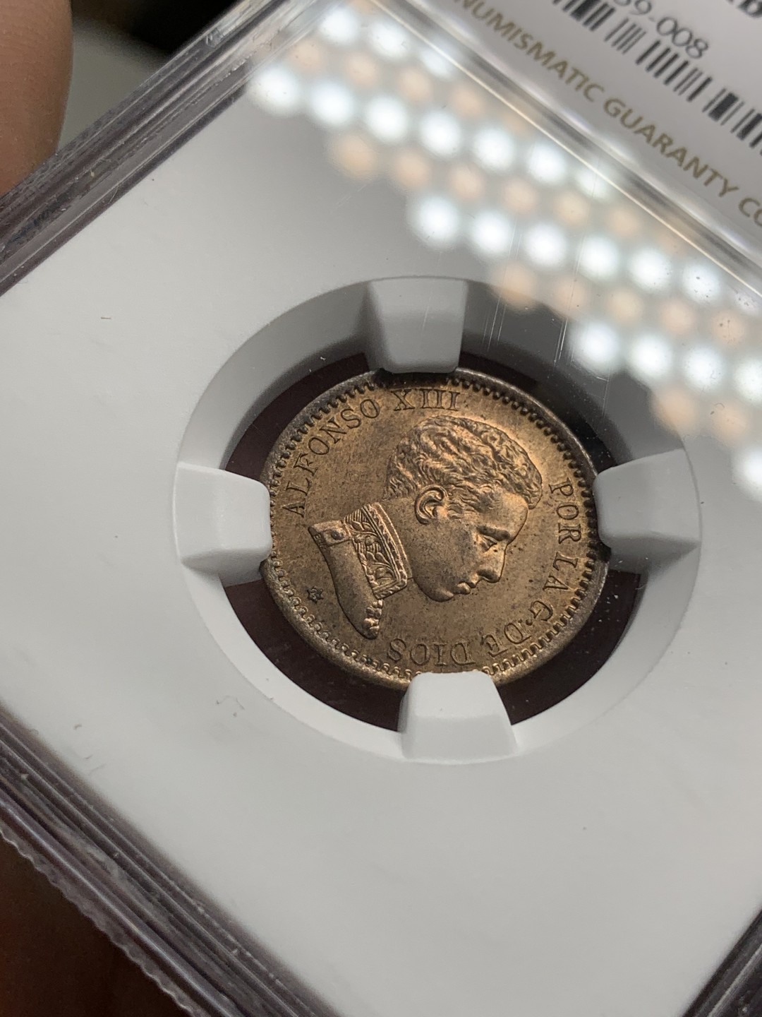 《竞宝斋》第79场-本周日，周一，周四3场拍卖（全场不限金额包邮） NGC-MS64RB 西班牙 1904年 阿方索十三世 军装版 2分铜币 顶级分数了