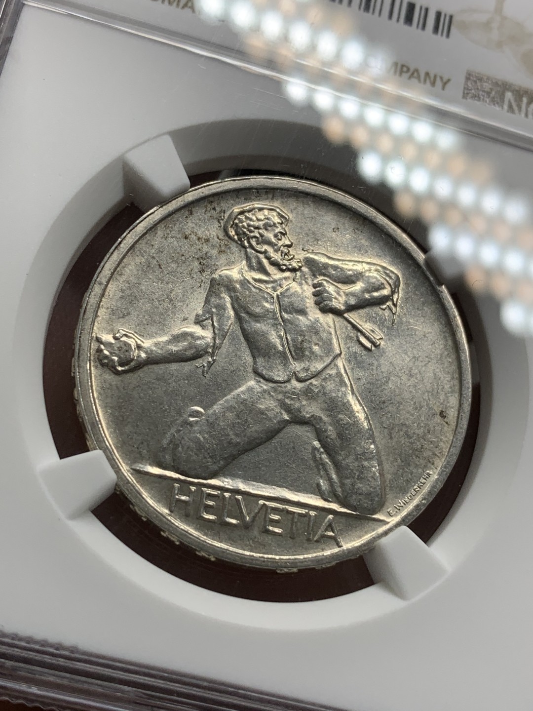 《竞宝斋》第79场-本周日，周一，周四3场拍卖（全场不限金额包邮） NGC-MS62 瑞士 1944年 圣贾戈普战役500周年纪念 5法郎大银币原光好品