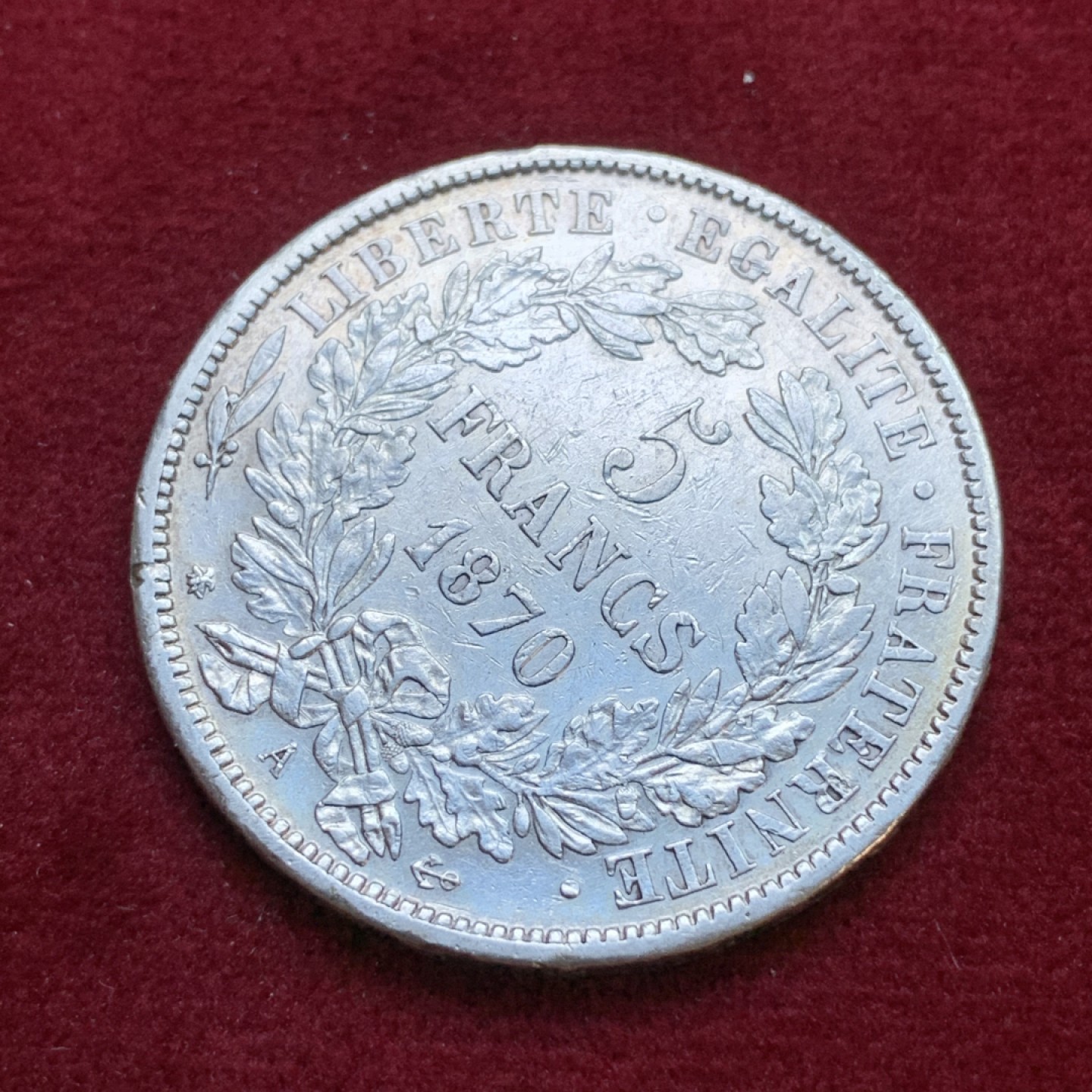 《竞宝斋》第79场-本周日，周一，周四3场拍卖（全场不限金额包邮） 法国1870年 谷物女神 5法郎 大银币 较少年份 细节清晰