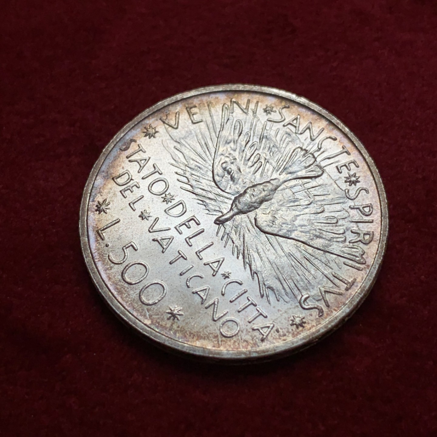 《竞宝斋》第79场-本周日，周一，周四3场拍卖（全场不限金额包邮） 梵蒂冈 1978年 教皇缺位 500里拉 淡彩银币 BU品