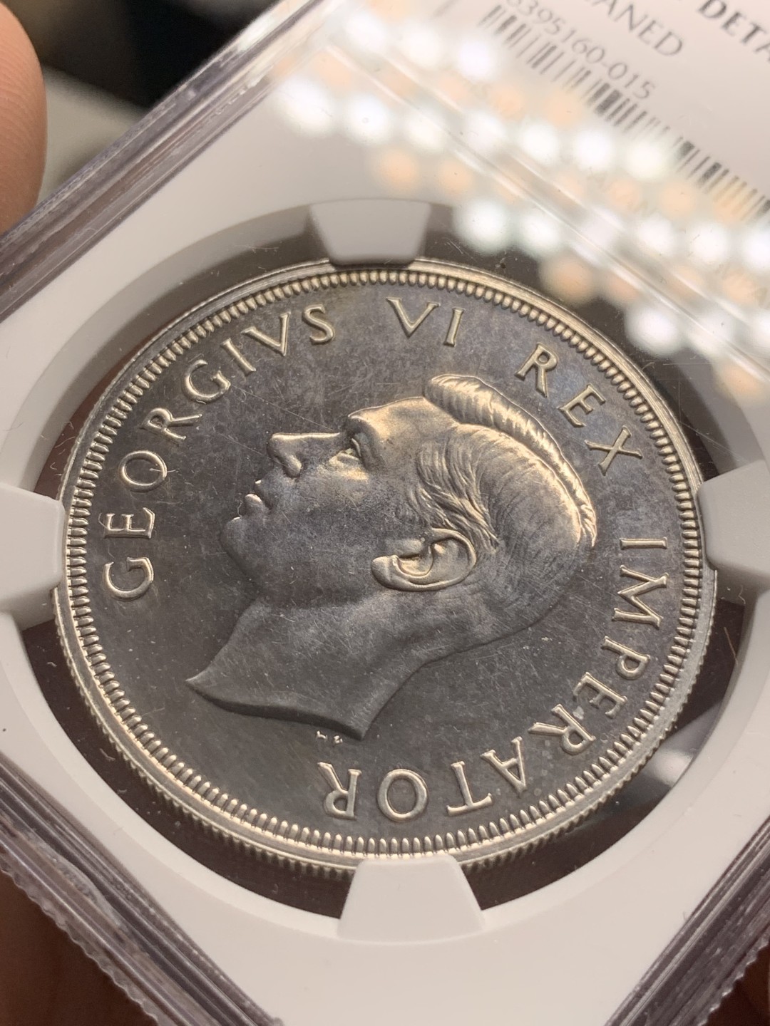 《竞宝斋》第79场-本周日，周一，周四3场拍卖（全场不限金额包邮） NGC-PROOF 南非 1947年 乔六 5先令大银币 精制币 这枚没给分真想不到