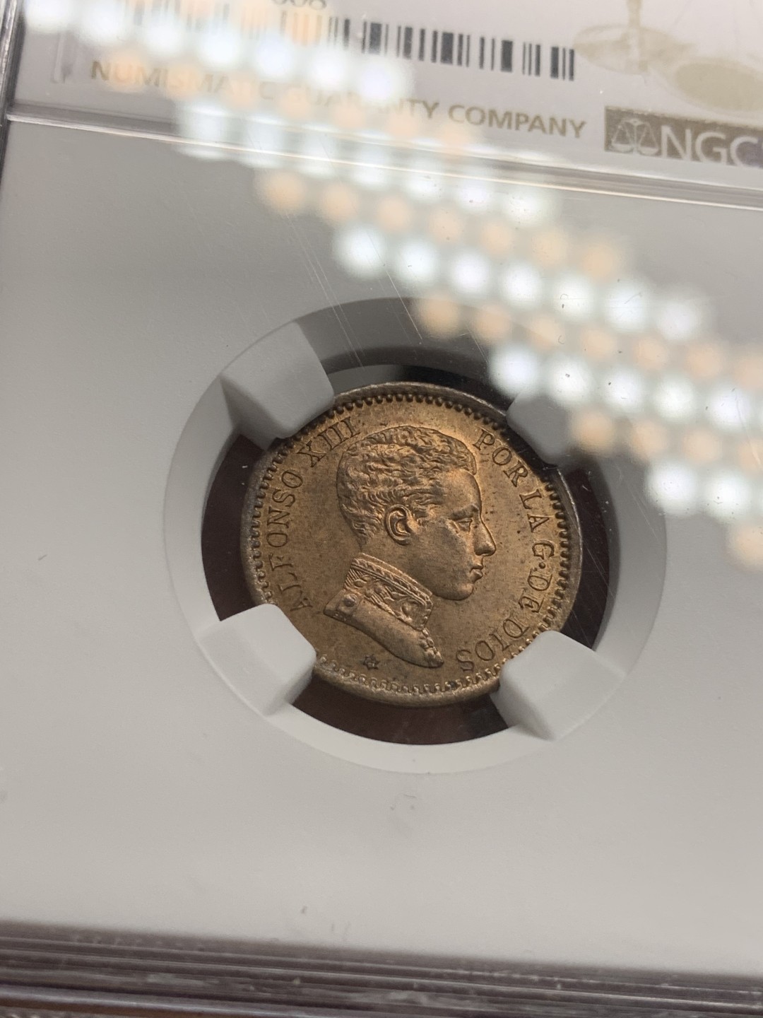 《竞宝斋》第79场-本周日，周一，周四3场拍卖（全场不限金额包邮） NGC-MS64RB 西班牙 1904年 阿方索十三世 军装版 2分铜币 顶级分数了