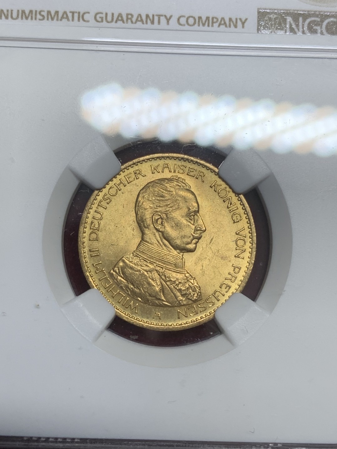 《竞宝斋》第79场-本周日，周一，周四3场拍卖（全场不限金额包邮） NGC-MS62 德国 1914年 普鲁士军装版 20马克金币 较少见的版式