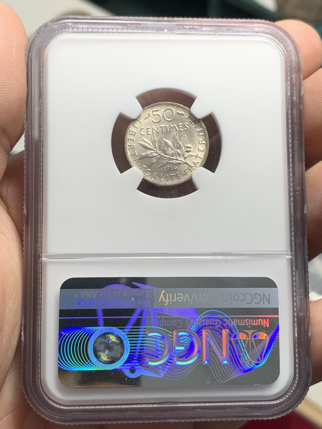 《竞宝斋》第79场-本周日，周一，周四3场拍卖（全场不限金额包邮） NGC-MS64 法国 1916年 播种女神 50分银币 顶级品相 终身收藏