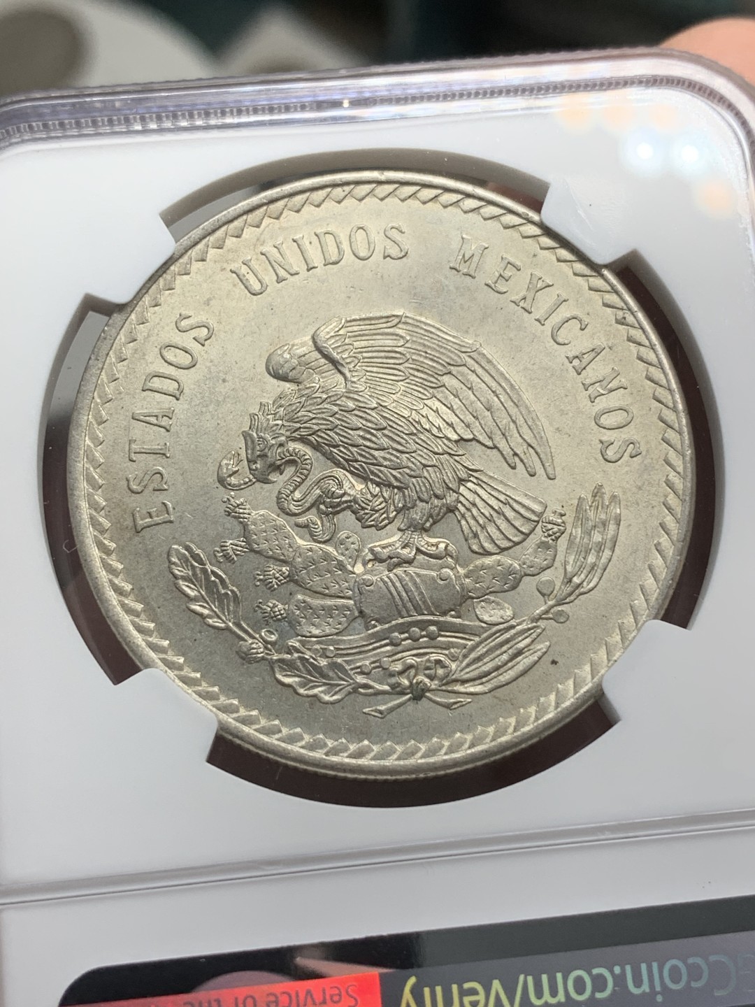 《竞宝斋》第79场-本周日，周一，周四3场拍卖（全场不限金额包邮） NGC-MS63 墨西哥 1948年印第安人头像 5比索超大型银币 原光好品