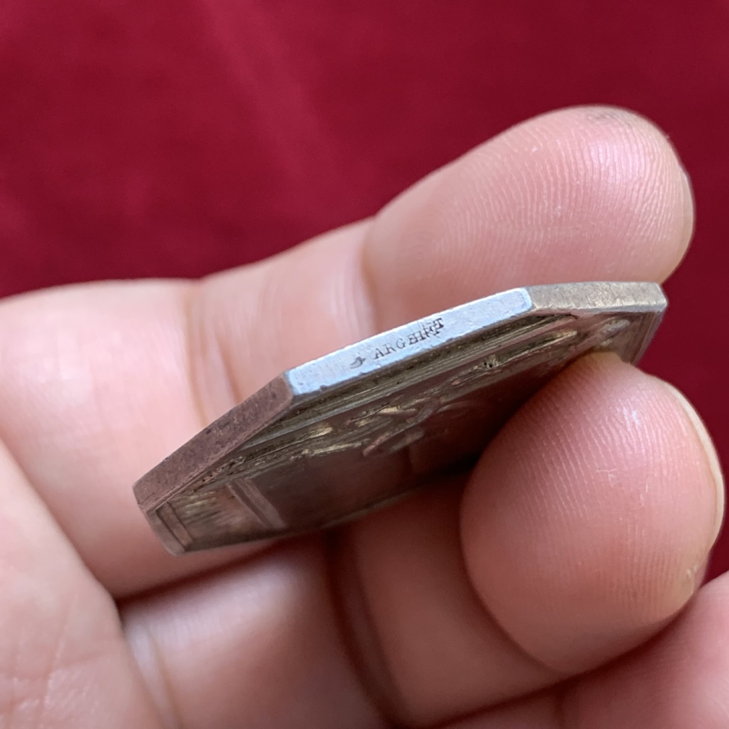 《竞宝斋》第79场-本周日，周一，周四3场拍卖（全场不限金额包邮） 法国 19世纪 自然科学医学学院  JETON银质八角 对角35.8mm  重14.8克