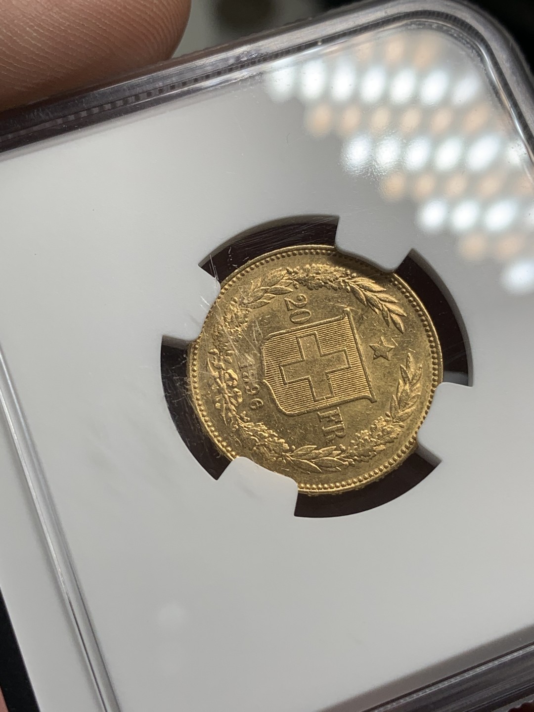 《竞宝斋》第79场-本周日，周一，周四3场拍卖（全场不限金额包邮） NGC-MS62 瑞士 1896年 早期自由女神头像 20法郎金币 早期高分 稀少